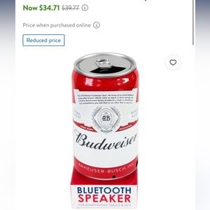 Budweiser Can Bluetooth Speaker- NWT